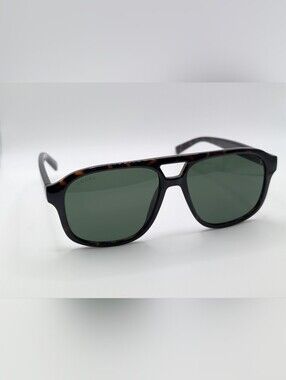 GUCCI Aviator Sunglasses Tortoise Shell Dark Green Lens GG1856S 002 w/ Case NEW